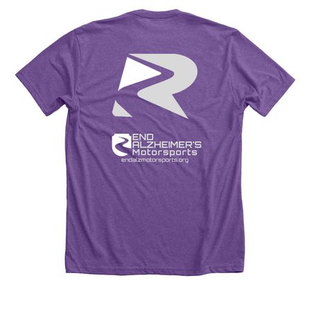 Racing for Memories, a Heather Team Purple Premium Unisex Tee (back-view)