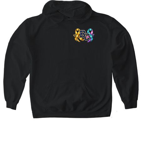BC Childhood Cancer &Thyroid Cancer, a Black Gildan Softstyle Pullover Hoodie