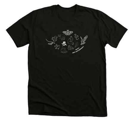 Protect Great Lakes Biodiversity, a Solid Black Blend Premium Unisex Tee