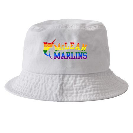 Marlins Pride Pail '26, a White Printed Bucket Hat
