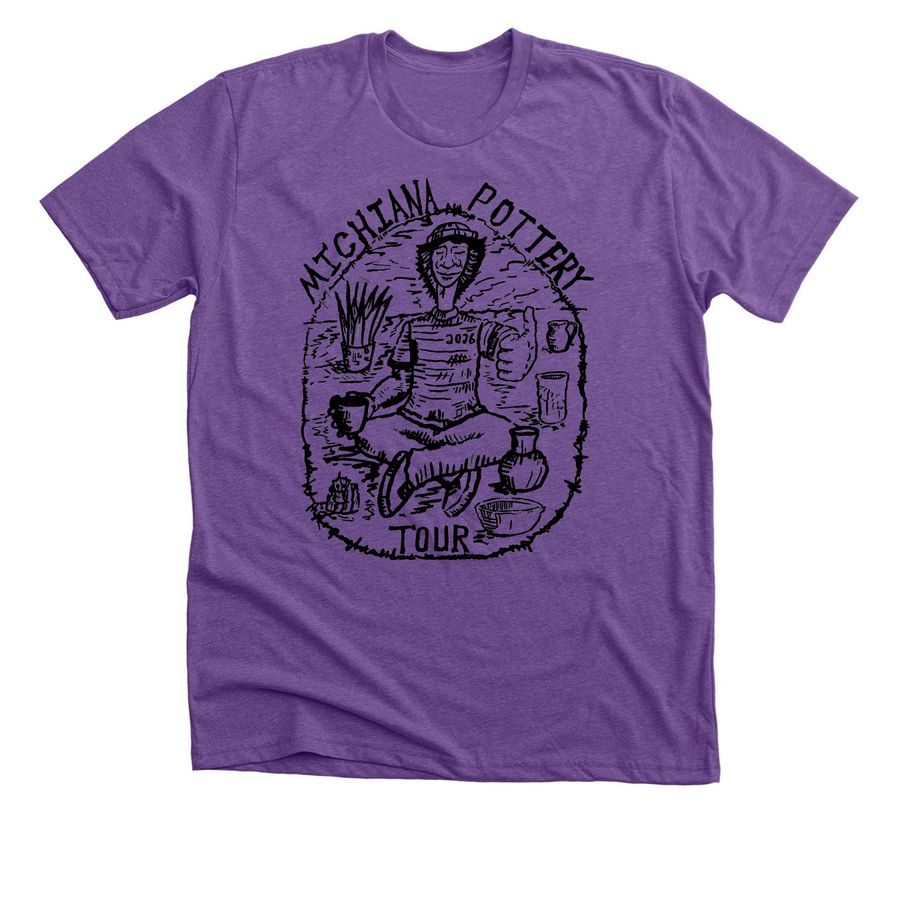 2026 Michiana Pottery Tour, a Heather Team Purple Premium Unisex Tee