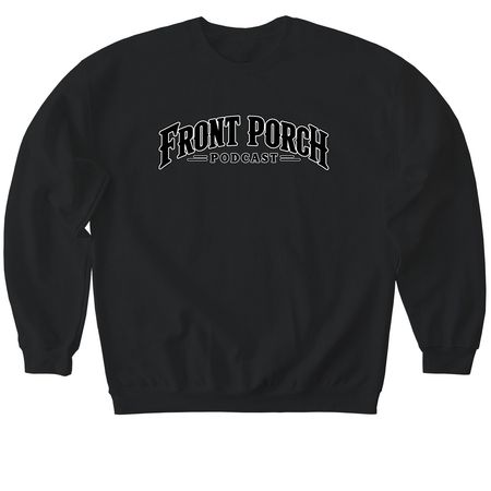Front Porch Podcast, a Black Softstyle Crewneck Sweatshirt