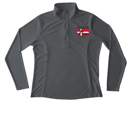 Seattle Danes Soccer Club - 50th Anniversary, a Iron Grey Women's Performance Quarter Zip Pullover