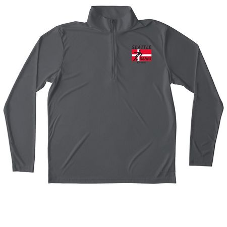 Seattle Danes Soccer Club - 50th Anniversary, a Iron Grey Unisex Performance Quarter Zip Pullover
