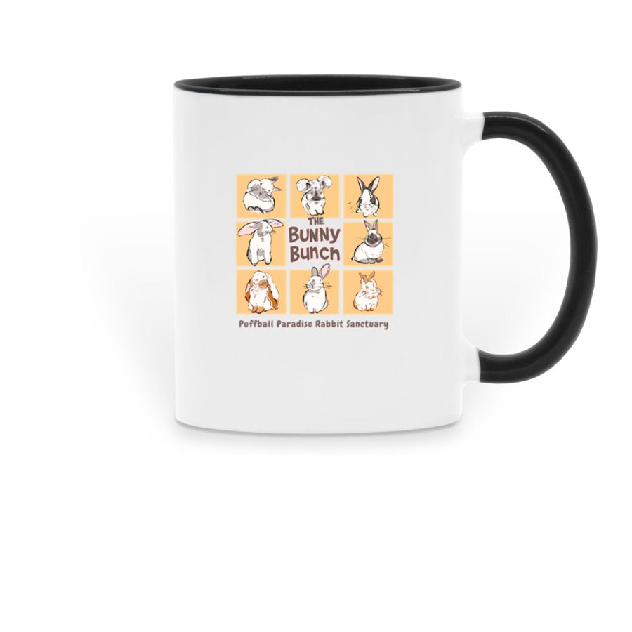 Bunny Bunch Mug, a Black Two-Tone Ceramic Mug