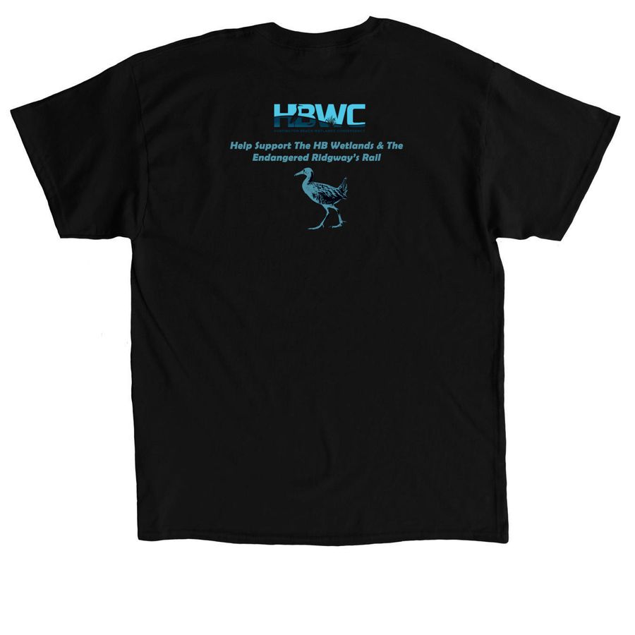 Marsh Chicken, a Black Classic Unisex Tee (back-view)