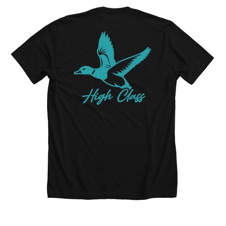 High Class Duck 2.0, a Solid Black Blend Premium Unisex Tee (back-view)