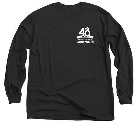 40th Anniversary Adult Collection, a Black Classic Long Sleeve Tee (back-view)