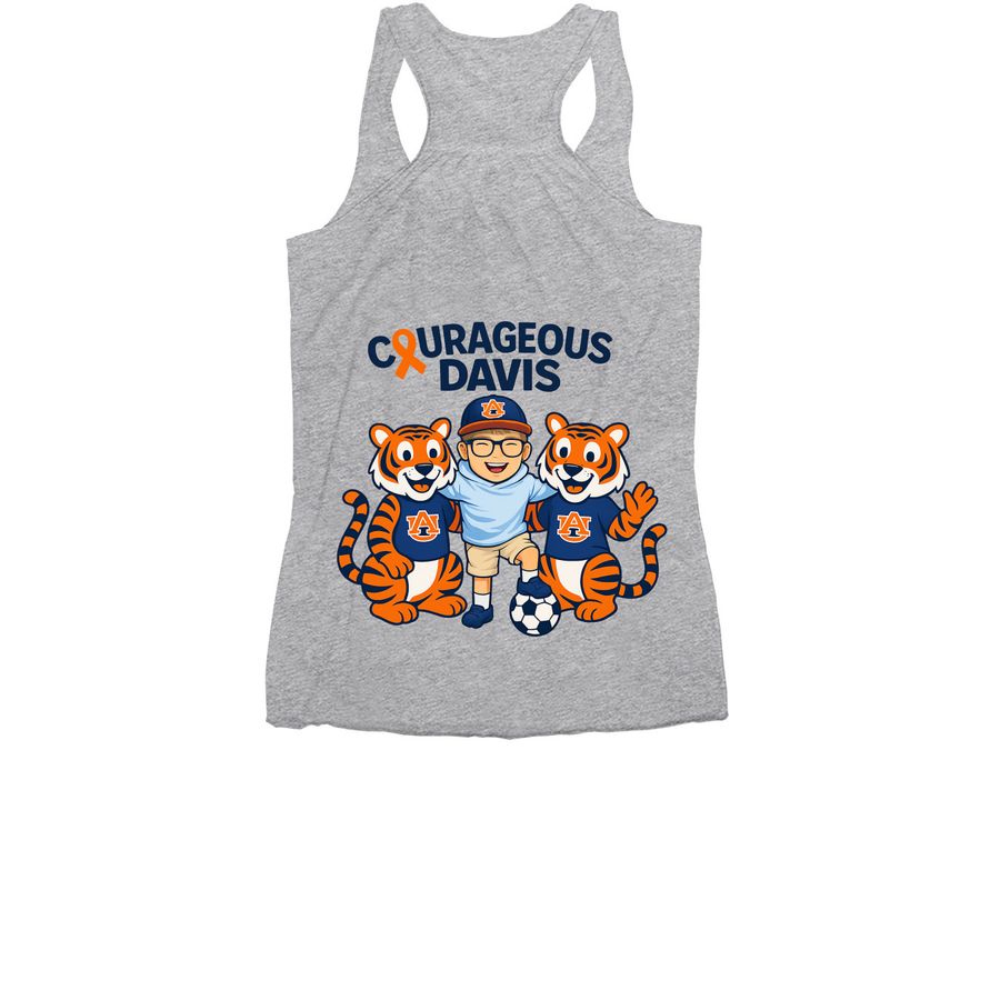 Courageous Davis - New Design&nbsp;, a Athletic Heather Women's Racerback (back-view)