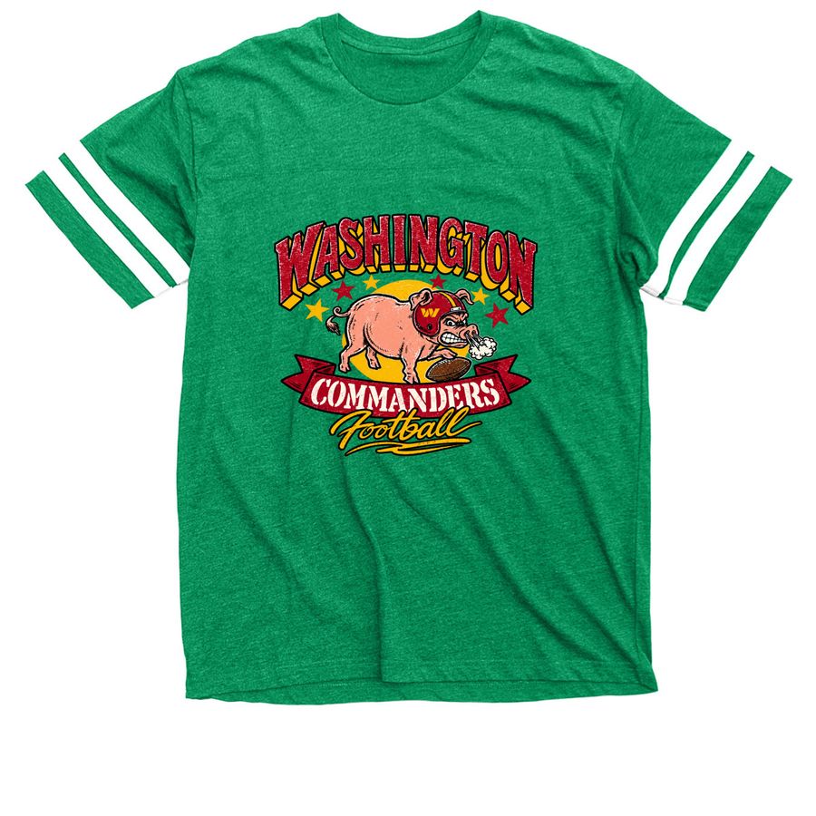 Angry Pig Washington Commanders T-Shirt, a Vintage Green / White Football Jersey Tee