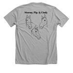 Stormy, Pip, & Cindy, a Athletic Heather Premium Unisex Tee (back-view)