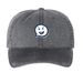 Bravo Smiley Hats, a Black Printed Pigment Dye Baseball Cap