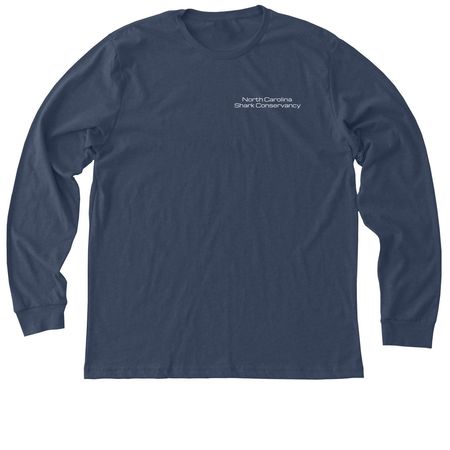 North Carolina Shark Conservancy, a Heather Navy Premium Long Sleeve Tee