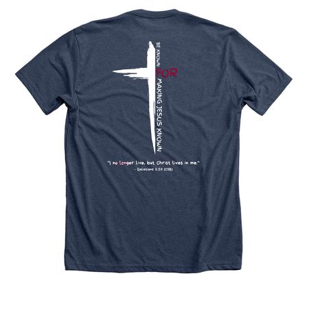 Be Known For Making Jesus Known, a Heather Navy Premium Unisex Tee