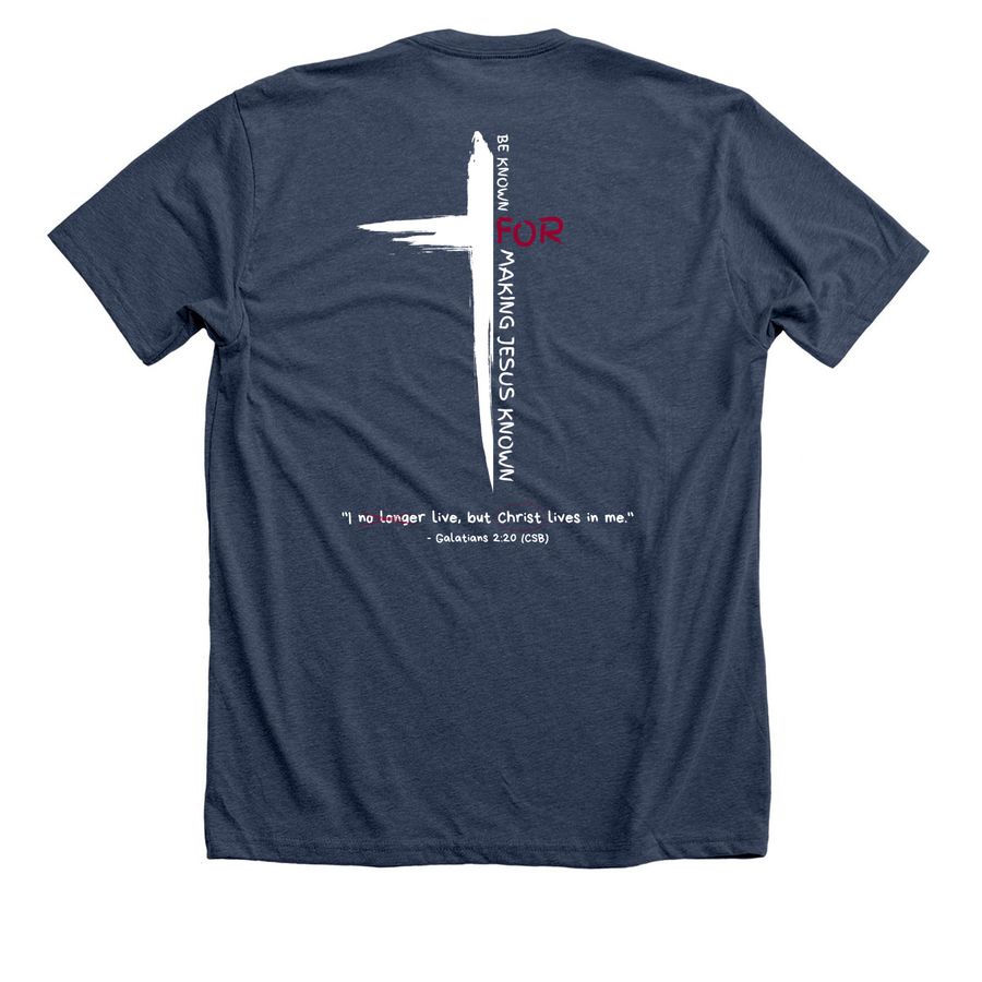 Be Known For Making Jesus Known, a Heather Navy Premium Unisex Tee