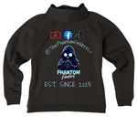Catchin' Ghosts, a Deep Black Allmade Women?s Organic CVC Zip-Up Hoodie (back-view)