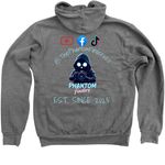 Catchin' Ghosts, a Deep Heather Zip Up Hoodie (back-view)