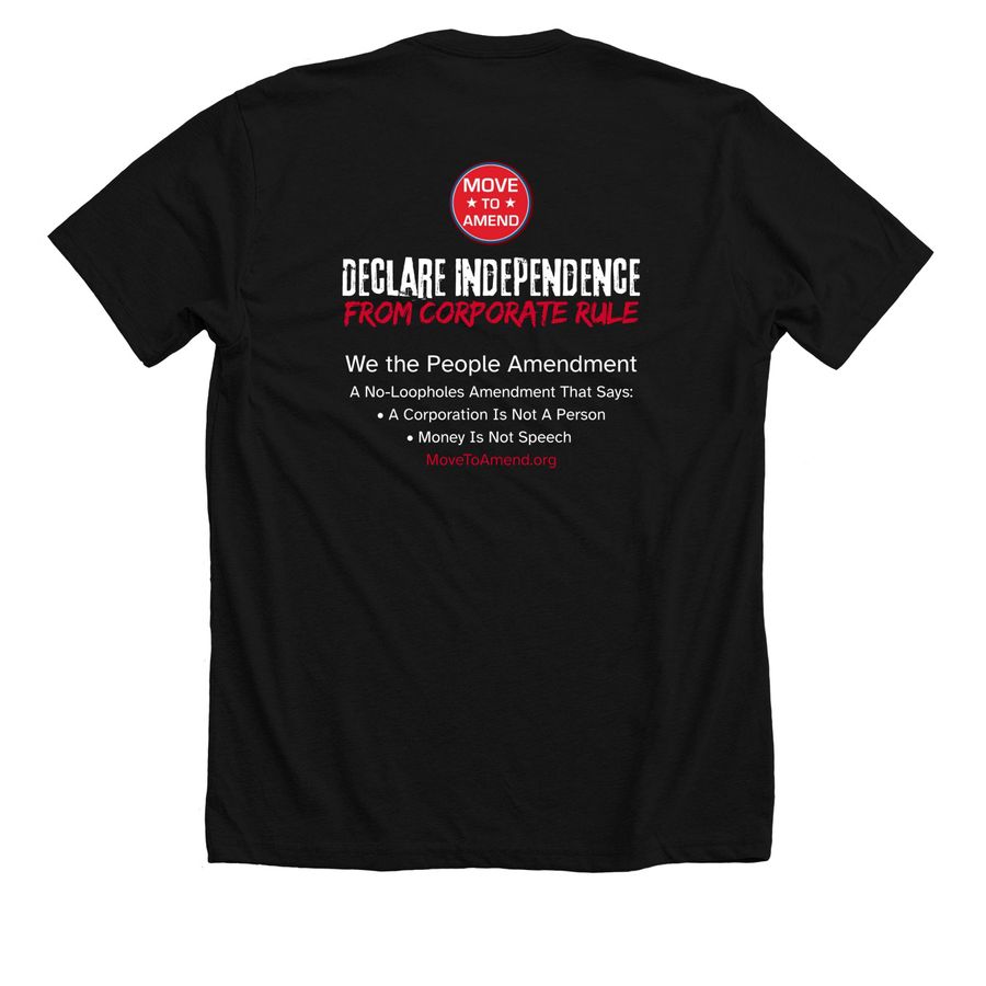 Move to Amend?s Mission, a Solid Black Blend Premium Unisex Tee (back-view)