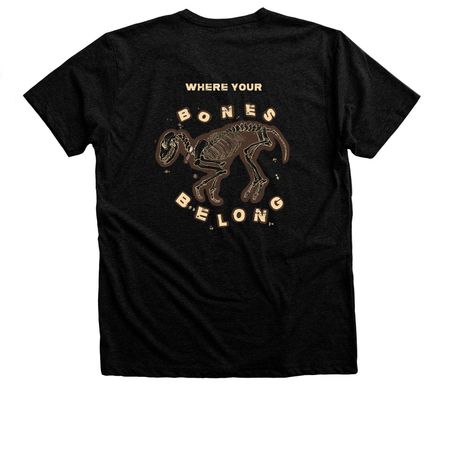 Emily - Where Your Bones Belong&nbsp;, a Black Heather Premium Unisex Tee (back-view)