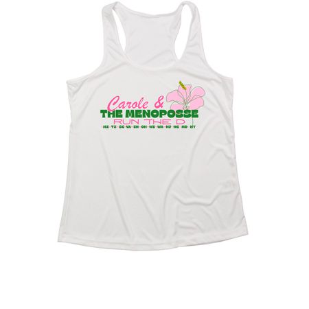 Run the D Activewear, a White Women's Performance Tank