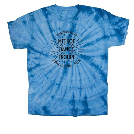 MDT Sunburst Logo, a Baby Blue Classic Tie Dye Tee