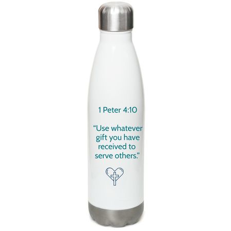Drink, and be well, a White Stainless Steel Water Bottle