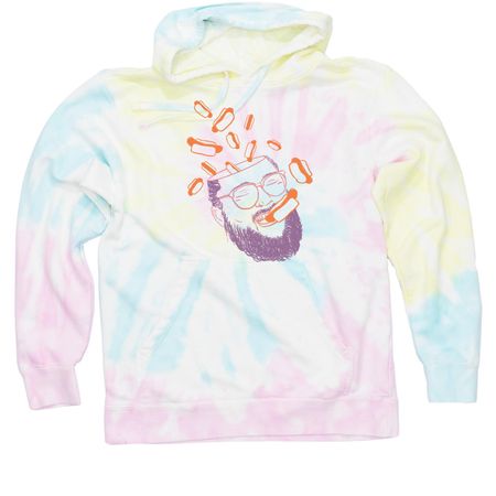 Kevo Dreams of Dogs Shirt, a Sunset Swirl Tie Dye Pullover Hoodie