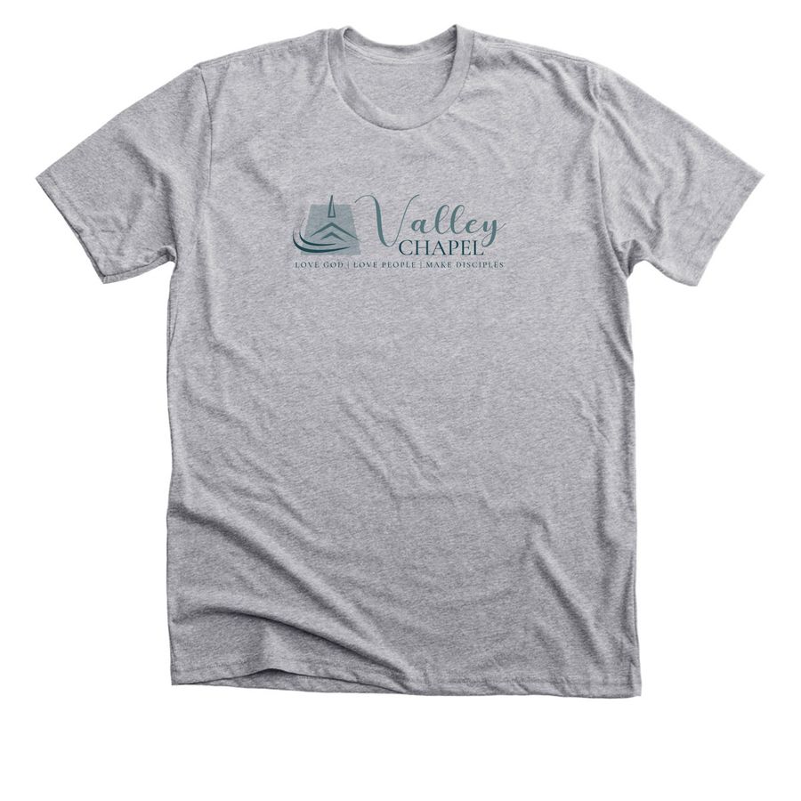 Valley Chapel in Blue, a Athletic Heather Premium Unisex Tee