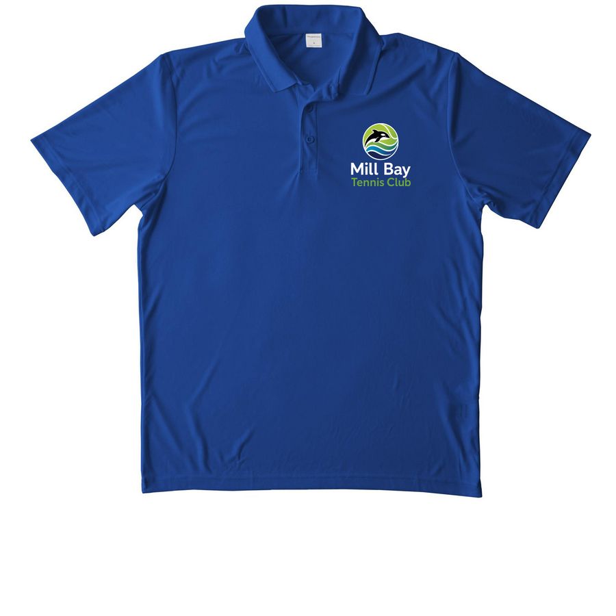 Mill Bay Tennis Club Polo Activewear, a True Royal Unisex Performance Polo