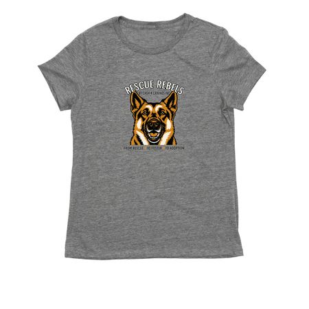 From Rescue to Foster to Adoption, a Aluminum Grey Allmade Eco Triblend Women?s Tee