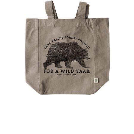 Save the Yaak Grizzly Tote, a Pumice Recycled Cotton Tote Bag