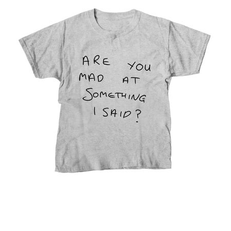 Are you mad at something I said?, a Sport Grey Youth Unisex Tee