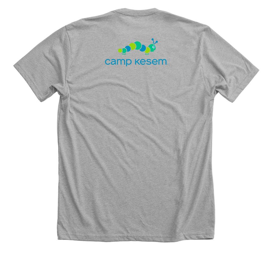 Bear-y Happy to Be at Kesem, a Athletic Heather Premium Unisex Tee (back-view)