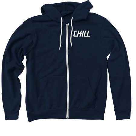 Classic Chill Merch, a Navy Zip Up Hoodie