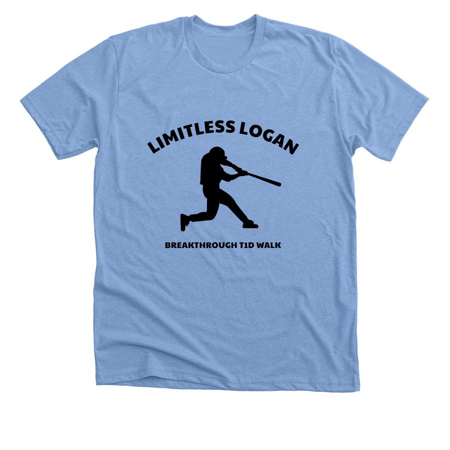 TEAM LIMITLESS LOGAN, a Heather Carolina Blue Premium Unisex Tee