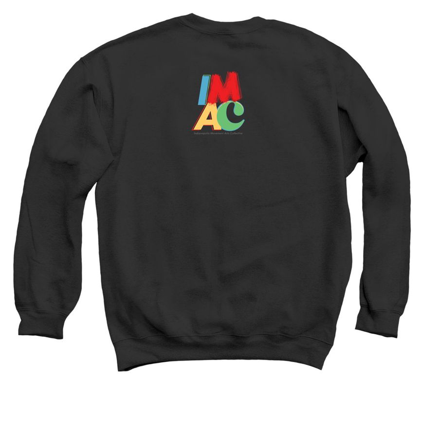 Community Through Movement, a Black Crewneck Sweatshirt (back-view)