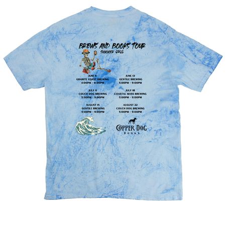 Books and Brews&nbsp;, a Fiji Blue Comfort Colors Colorblast Tee (back-view)