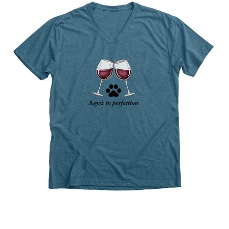 Aged to perfection t-shirt, a Heather Deep Teal Premium V-Neck Tee