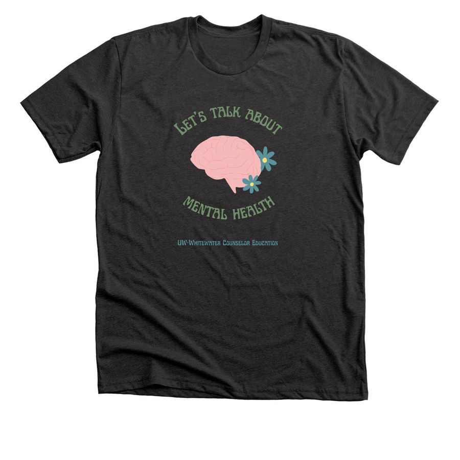 Let's Talk About Mental Health, a Dark Grey Heather Premium Unisex Tee