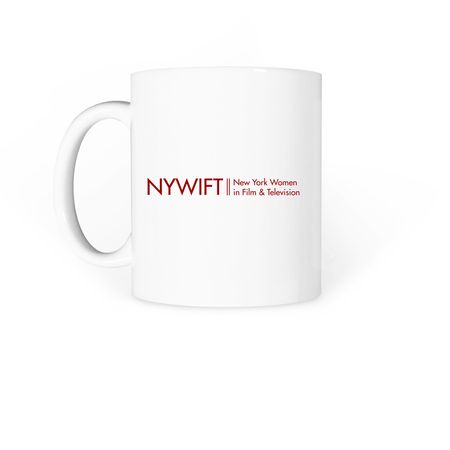 NYWIFT Logo Mugs, a White Coffee Mug (back-view)