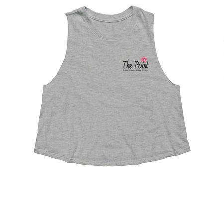 T-Shirts + Tanks - small logo on chest, a Athletic Heather Women's Cropped Racerback Tank