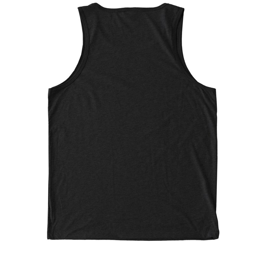 Lula Lake Tank Top, a Deep Black Allmade Eco Triblend Tank (back-view)