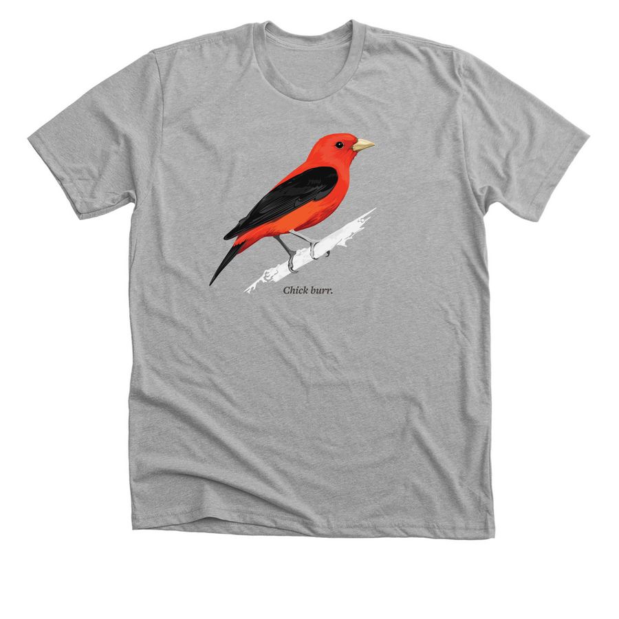 Scarlet Tanager T-Shirt, a Athletic Heather Premium Unisex Tee