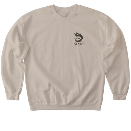 Walking Dogs the Ohana way, a Sand Softstyle Crewneck Sweatshirt