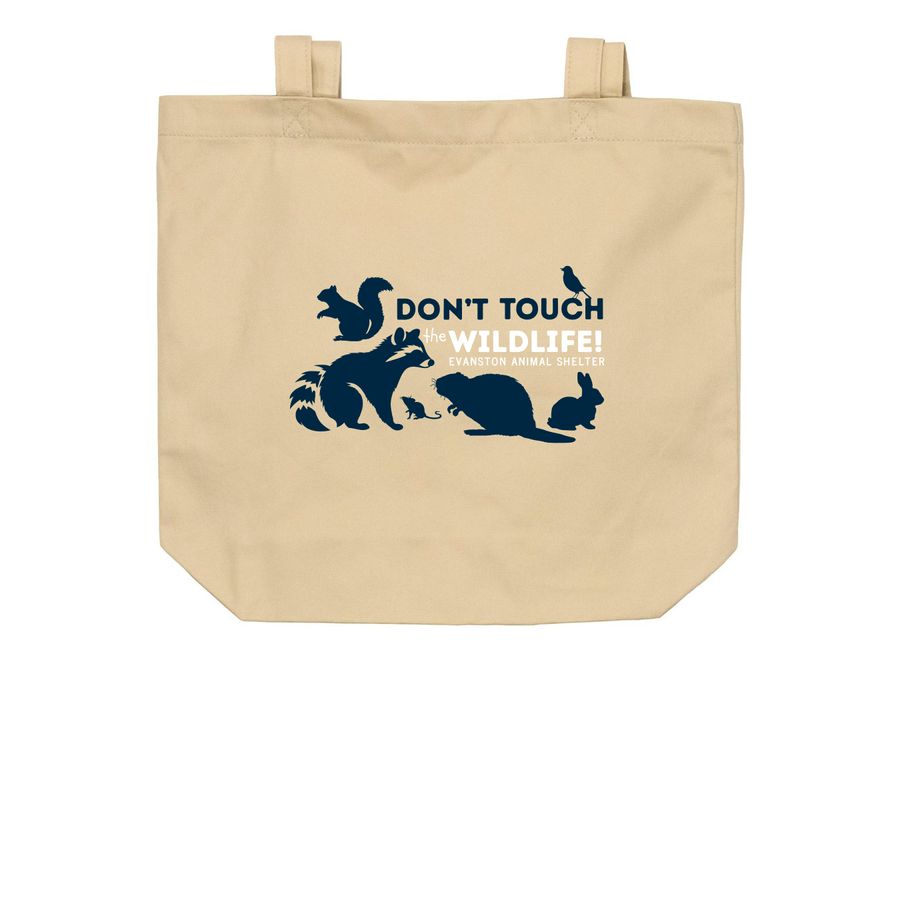 Don't Touch the Wildlife Tote, a Oyster Organic Cotton Tote Bag