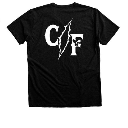 FWTS, a Black Heather Premium Unisex Tee (back-view)