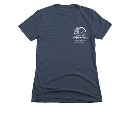 Oahu SPCA Hearts- The Cool Colors, a Midnight Navy Women's Slim Fit Tee
