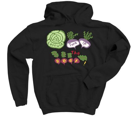 Lettuce Turnip the Beet Redux, a Black Youth Pullover Hoodie