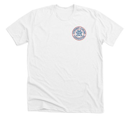 Freedom Fetch, a Solid White Blend Premium Unisex Tee (back-view)