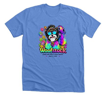 GSBTF Woofstock Logo, a Heather Columbia Blue Premium Unisex Tee
